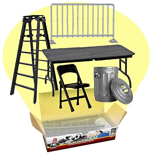 Figures Toy Company: WWE Wrestling-Accessoires - Action Figure Zubehör: (Satz von 5 realistischen Wrestling Props) in Schwarz, Kunststoff, Maßstab 1:12