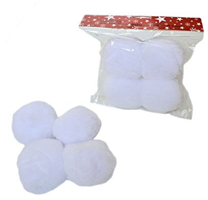 H&B 4er Set Schneebälle Deko Weihnachtsdeko Winterdeko Ø ca. 5 cm