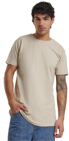 Urban Classics Men's Shaped Long Tee Camiseta, Sand, XS UK