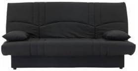 Générique Dream Banquette clic clac 3 Places - Tissu 100% Coton - Noir - Contemporain - L 190 x P 92 cm