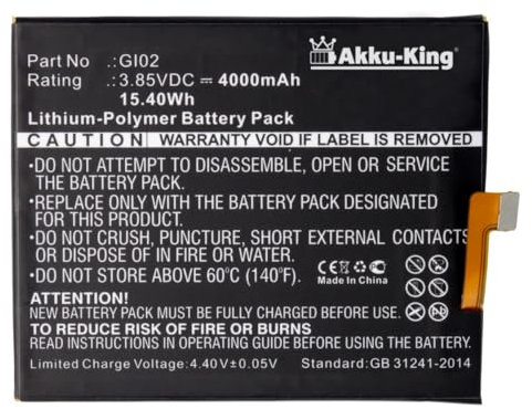 Akku-King Akku kompatibel mit Gigaset GI02 - Li-Polymer 4000mAh - für Gigaset ME pro, GS57-6