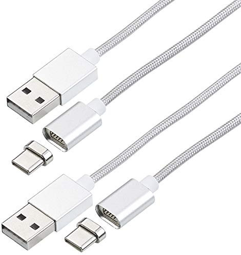 Callstel Magnetstecker USB c: 2er-Set USB-Lade- & Datenkabel, magnetischer USB-C-Stecker, 1 m, 2,1 A (Magnetischer USB-c Ladeadapter, USB Typ c Magnet Ladekabel, Magnetisches)