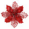 GL-Turelifes - Confezione da 12 Fiori di Stella di Natale Artificiali Glitterati, Ghirlanda di Natale per Albero di Natale, Diametro 16 cm,Rossa