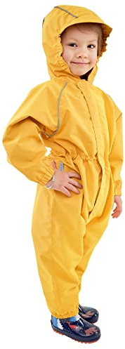 Jan & Jul Baby Toddler Puddle-Dry Rain-Suit, Waterproof and Breathable | Wasserdichter Fleece-gefütterter PFAS-freier einteiliger Overall für Kinder, winddicht, verstellbar