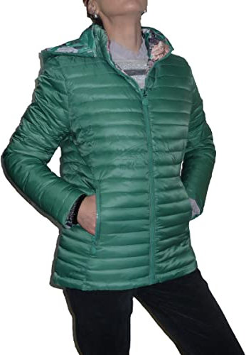 Giacca Piumino Leggera Ecologica 100 grammi Trapuntino Foderata Taglie Grandi Mezza Stagione Donna Ragazza (56, Verde Tiffany)