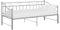 vidaXL Ausziehbett Sofabett Ausziehsofa Bettgestell Tagesbett Schlafsofa Gästebett Bett Metallbett Bettsofa Couch Sofa Grau Metall 90x200cm