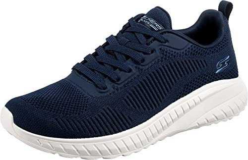 Skechers Bobs Squad Chaos Face Off, Zapatillas de Deporte Mujer, Navy Engineered Knit, 39.5 EU