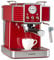 KLARSTEIN Gusto Classico - Cafetera de espresso, Potencia 1350 W, Presión bomba 20 bar, Depósito agua 1,5 L, Boquilla de espumado de leche, Barómetro, Filtro de aluminio para cápsulas de café, Rojo