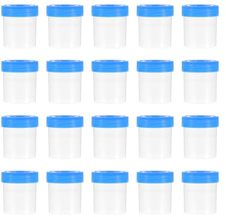 Milisten Lot de 30 gobelets jetables avec couvercles à visser pour échantillon d'urine pour laboratoire, hôpital, couleur aléatoire, 40 ml