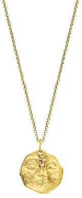 Engelsrufer Damen-Halskette mit Sonne Mond und Sterne-Anhänger aus Sterling-Silber in der Farbe Gold, Länge: 42 + 4 + 4cm, ERN-SUNMOONSTARS-G