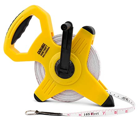 DOWELL Open Reel Tape Reel Measuring Fiberglass Tape Measure Fast Back 165ft/50m