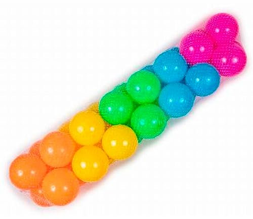 Acan Tradineur - Pack de 30 Bolas Multicolor en Red, Pelotas de Colores Blandas de plástico para Jugar, niños, Juguetes Infantiles, Piscina, guardería, 6 cm