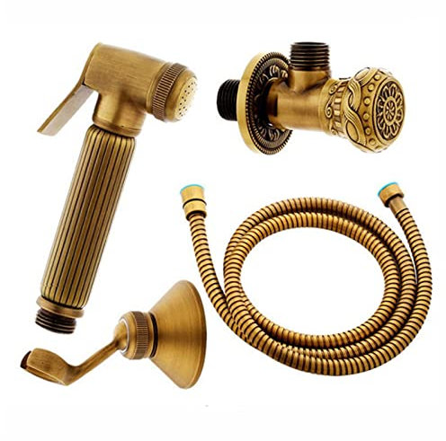 GLYYR Bidet ToilettensprüHer, Messing Bidet Handbrause Set, Antike Bronze Bidet Wc Sitz Sprayer Gun Hygienische Dusche Set, FüR Haustierbad/KöRperpflege/Wc