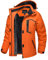 TACVASEN Damen Übergangsjacke Warm Winterjacke Gefüttert Wanderjacke Ski Jacket mit Wasserdichtem Reißverschluss, Orange, M