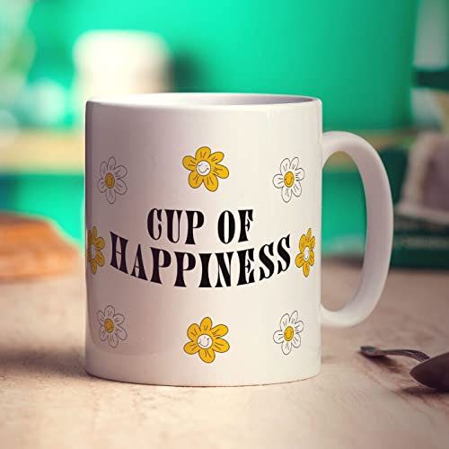 Cup of Happiness Mug - Present for Birthday, Christmas - Gift for Him, Her, Mum, Dad, Brother, Sister, Friend, Colleague - 11oz Ceramic Cup