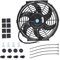 7 Inch Slim Fan Push Pull Electric Radiator Cooling Fan Universal High Performance 12V 80W Motor with Fan Mounting Kit (Black)
