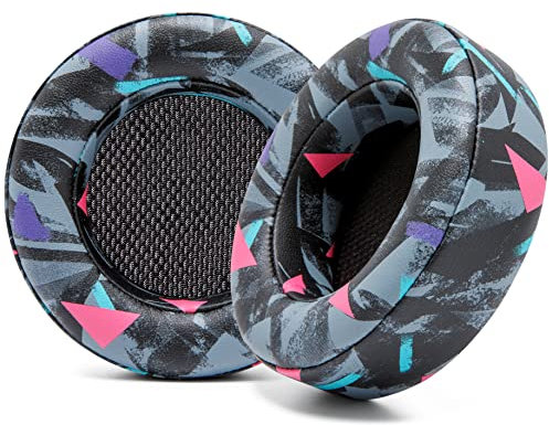 Coussinets de Remplacement WC pour Le Casque de Jeu Corsair Virtuoso fabriqués par Wicked Cushions | Durabilité, épaisseur, Cuir Plus Souple et Isolation sonore améliorés | 90s Black