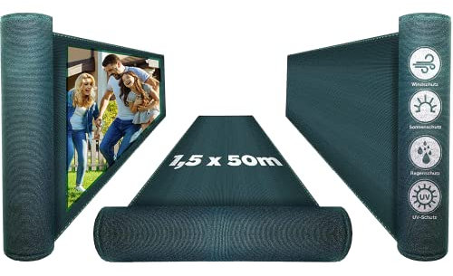 AGROFLOR® Sichtschutzmatte/Windschutzmatte/Schattiermatte/Balkonblende | 1,5 x 50 m