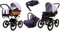 BabyLux Kinderwagen 4in1 mit Autositz für Kleinkinder – Kinderwagen für Neugeborene und Kleinkinder –– Baby Neugeborenen Kinderwagen – ISOFIX Autositzbasis – Max 15kg – Lilac Flowers Gold Frame