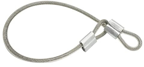 Floyutin 5 Stück 4 mm Vinylbeschichtetes Edelstahlkabel mit Schlaufen, kurzes Drahtseil, Schlüsselband, Sicherheitskettenglied für Außentore, 60 cm, transparent