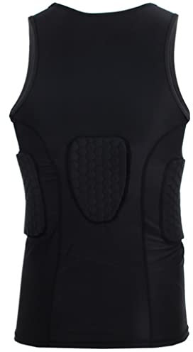 Men's Padded Compression Shirt Schlagfeste Shorts Gepolstertes Gürtel Kurzarm Gepolstertes Schutzhemd für Football Baseball (Color : Style1, Size : XL)