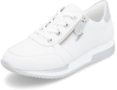 Remonte Damen Sneaker D0H11, Frauen Schnürschuhe,lose Einlage,Schnuerung,lace-up Shoes,Low-tie,schnürer,Halbschuhe,Schnuerer,Weiss Kombi (80),37 EU