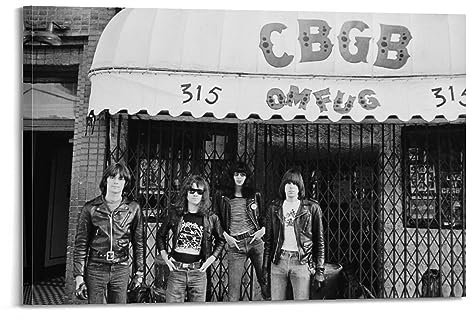 The Ramones Played Their First Gig at CBGB Dekoratives Gemälde Druck Leinwand Wandkunst Wohnzimmer Schlafzimmer Poster Gemälde 20 x 30 cm Rahmenstil