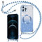 Phoona Handyband Hülle für iPhone 12 Pro Max mit Band [kompatibel mit MagSafe], Luxuriöse Glitzer Beschichtung Magnetische Handyhülle für iPhone 12 Pro Max Silikon Stoßfest Schutzhülle, Blau