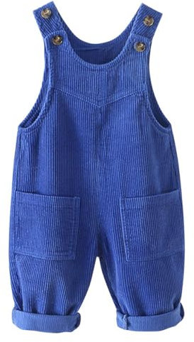 AOOPOO Salopette in velluto a coste per bambina e ragazzo, pantaloni con bretelle morbide, tuta intera, salopette con tasca frontale