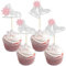 Gyufise 24Pcs Ice Skating Cupcake Toppers Glitter Snowflake Ice Sports Theme Cupcake Picks Baby Shower Cake Decorations for Skating Theme Kids Birthday Party Supplies Pink