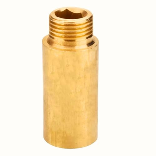 Hahnverlängerung G1/2 Zoll x 50 mm, 1 Stück messing Hahnverlängerungs G1/2Zoll(IG Ø 19,5mm x AG Ø 20,3mm) 50mm, verlängerung Fitting, Gewindefitting (Hahnverlängerung G1/2 50mm Ig/Ag)