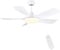 Newday 42inch White Ceiling Fan with Lights and Remote Control, Diammable LED Lights, 5 ABS Blades, Quiet DC Motor, 6 Speeds, Memory Function for Bedroom Living Room Patio