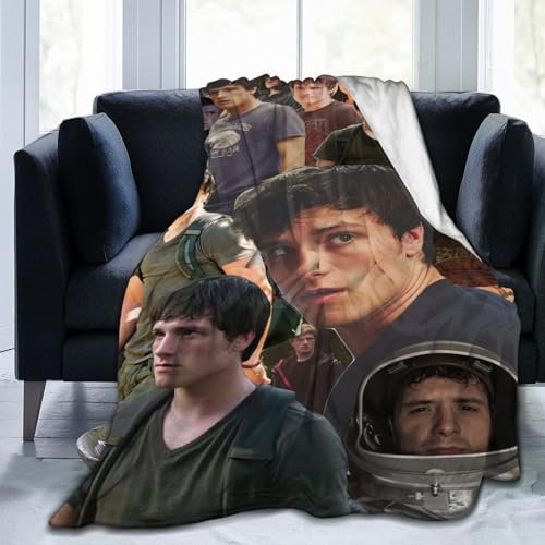 Josh Star Hutcherson Decke, Collage-Überwurf, Decke, warm, gemütlich, Plüsch, Bettdecke, Sofa, Bett, Couch, Dekoration, Geschenke für Männer, Frauen und Kinder, 152,4 x 127 cm