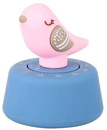 Manuelle Mechanische Zeitschaltuhr Cartoon Vogel Timer für Kinder Rosa