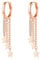 Loutade Silver Chain Hoop Earrings with Sterling Silver Tassel and Flat Star Dangle, Small CZ Rose Gold Drop Earrings with Long Tassel Chain Star