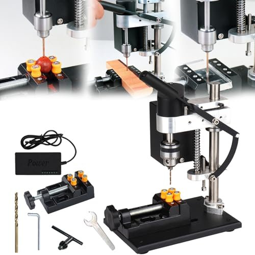 Trapano A Colonna, 250W Mini Trapano Banco Supporto Per Trapano Mandrino Trapano Velocità Regolabile 7 Velocità Con Una Portata 0,3-4MM Regolazione In Altezza 50MM Per Metallo Legno Acrilico Alluminio