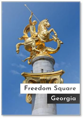 Kühlschrankmagnet, Georg-Statue und der Drache auf dem Freiheitsplatz, Tiflis, Georgien