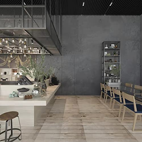 JSEVEM 80CM×4M Extra Breite Dicke Dunkergrau Schwarz Tapete In Großen Rollen Selbstklebende 3d Grau Tapete Betonoptik Wasserfest Graue Abnehmbar Klebefolie Möbelaufkleber Schlafzimmer Badezimmer