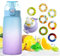 Luft Wasserflasche mit Geschmack Pods 600ml BPA Frei Trinkflasche Starter Up Set 0 Zuckerkalorien Wasserbecher mit Strohhalm für Outdoor Sport, Fitnessstudio, Schule (Blau)