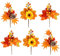 BOFUNX 6 Stück Künstliche Ahornblättern Zweige Blumen Deko mit Kürbis Tannenzapfen Beeren Sonnenblumen Herbstblätter Blumen Zweige Deko für Thanksgiving Halloween Hochzeit Garten Tischdeko