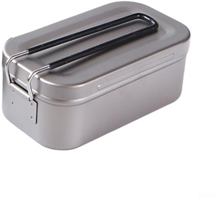 Tragbare Camping-Lunchbox, tragbare Titan-Lunchbox, Dampfkorb-Lunchbox, korrosionsbeständige Lunchbox, unverzichtbare Camping-Lunchbox (800 ml)