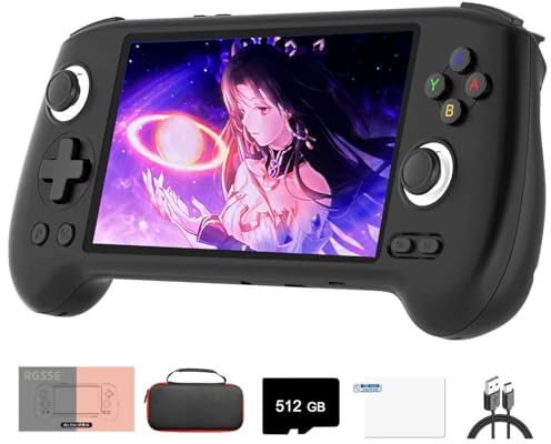 NULA RG556 Retro Handheld Game Console Android 13 with 5000+ Games 8+128G+512G 5.48 Touch Inch AMOLED Screen Unisoc T820 Processor Retro Gaming Console
