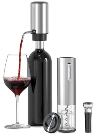 Verseur Automatique D'aérateur de Vin, Verseur de Vin Électrique, Ouvre-Bouteille de Vin Électrique Rechargeable, Acier Inoxydable, Adapté Aux Hôtels, Familles, Fêtes