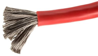 XIAOCLI Fil de Silicone Souple, 50 mètres/Rouleau, 95 mm2, diamètre extérieur 18mm, Rouge/Noir, 19000/0,08ts, câble résistant à la Chaleur, connecteur électrique(Red)
