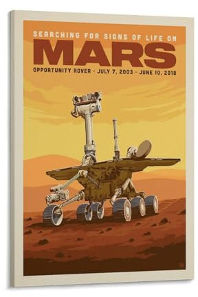 Retro-Poster, Motiv: Mars Opportunity Rover, Leinwandbild, Wandkunst, dekoratives Bild, Drucke, moderne Dekoration, 60 x 90 cm