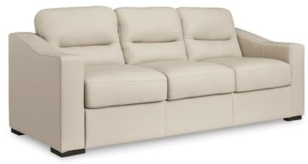 Signature Design by Ashley Treasure Trove Contemporary Leather Match Sofa, Beige