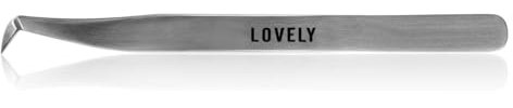 LOVELY Pince à épiler classique pour extensions de cils de type L - En acier inoxydable de qualité supérieure avec poignée antidérapante - 3D-20D - Cils simples et compartiments volume - Faux cils