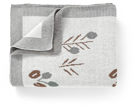 DovFanny 100% Baumwolle Neugeborene Baby Decke Gestrickt Weich Kinderbett Kinderwagen Moses Korb Decke für Jungen und Mädchen