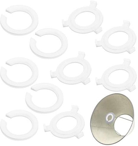 10 Anillos Adaptador de Pantalla Lámpara, E27 a E14 Plástico Blanco Reductores Convertidor Pantalla Lámparas Lampenschirm Reemplazo Artefactos de Iluminación Ajuste Adaptadores Mesa