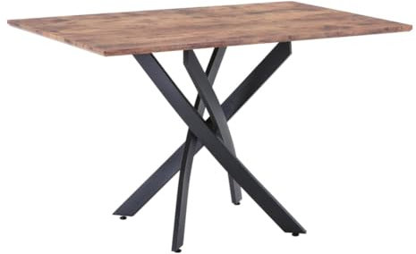 GOLDFAN Esstisch Holz mit Schwarzen Metallbeinen, 4-6 Personen Geeignet Esstisch für Wohnzimmer und Büro 110 X 70 X 75 cm